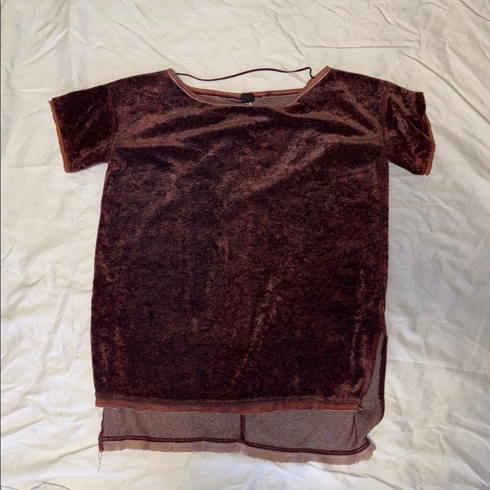 We The Free Velvet Top in Deep Burgundy size XSmall EUC